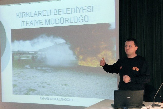 Üniversite Personeline Yangınla Mücadele Eğitimi Verildi
