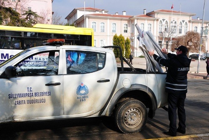 Süleymanpaşa Belediyesi Ekipleri Afiş Ve Brandaları Topladı
