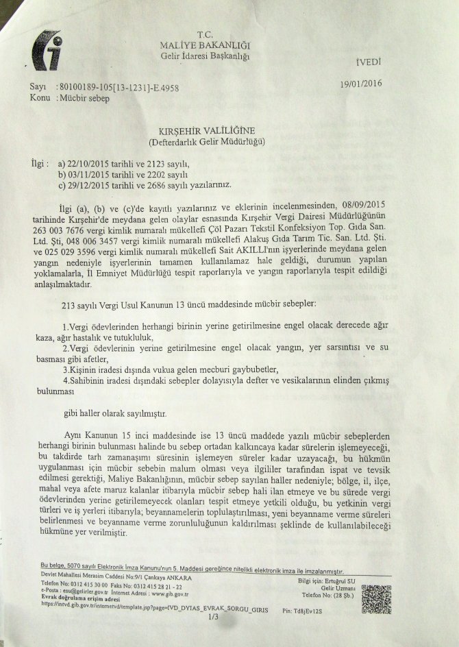 Kırşehir olaylarında yakılan iş yerlerine Maliye şoku