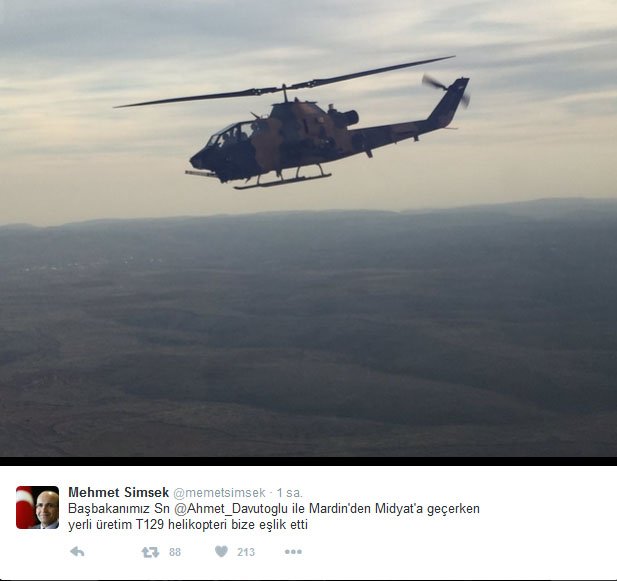 Mehmet Şimşek, yerli helikopter T129 ile selfie çekti