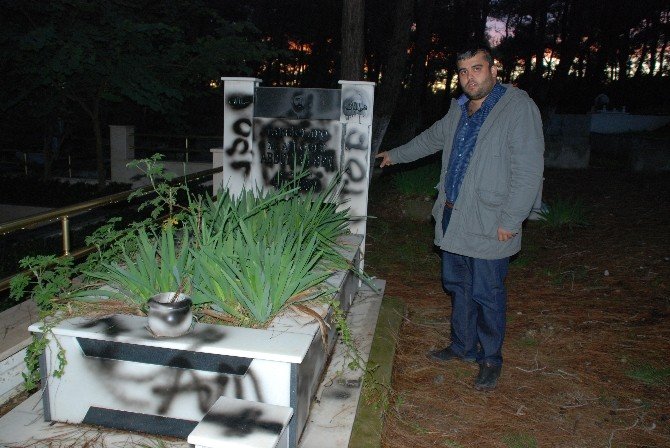 Manavgat’ta Mezar Taşı Tahribatı