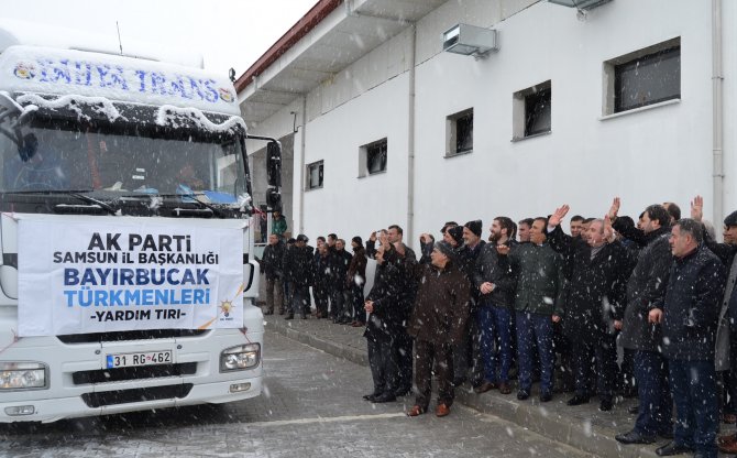 Bayırbucak Türkmenlerine Samsun'dan dokuz TIR gıda yardımı