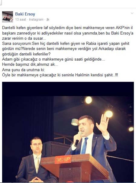 'Sen hiç dantelli kefen giyen ve Rabia işareti yapan şehit gördün mü?'