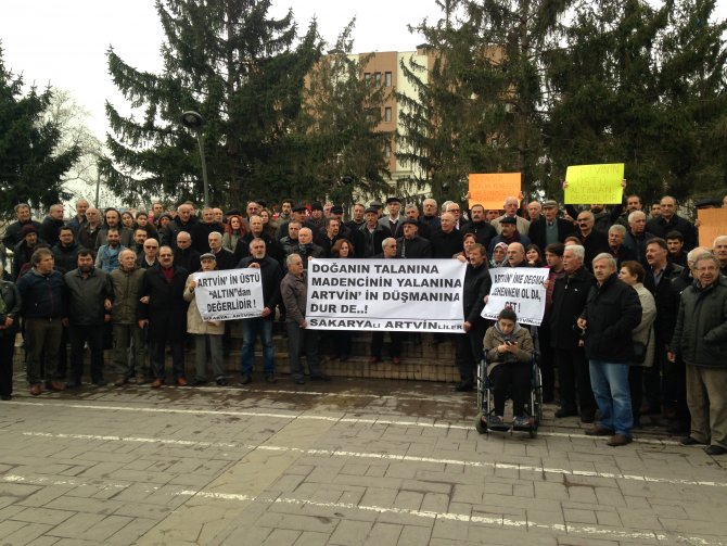 Sakarya'daki Artvinlilerden Cerattepe protestosu