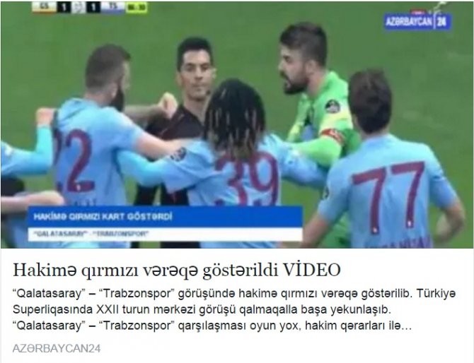 Olaylı maç Azerbaycan'da 'Türkiye Ligi'nde skandal' diye verildi