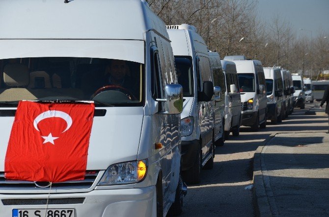 Bursa’da Servis Araçlarından Konvoylu Eylem