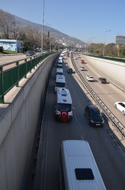 Bursa’da Servis Araçlarından Konvoylu Eylem