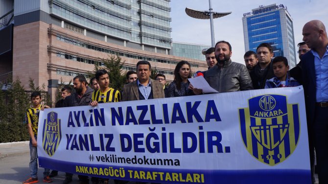 Ankaragücü taraftarlarından CHP’li Nazlıaka’ya destek eylemi