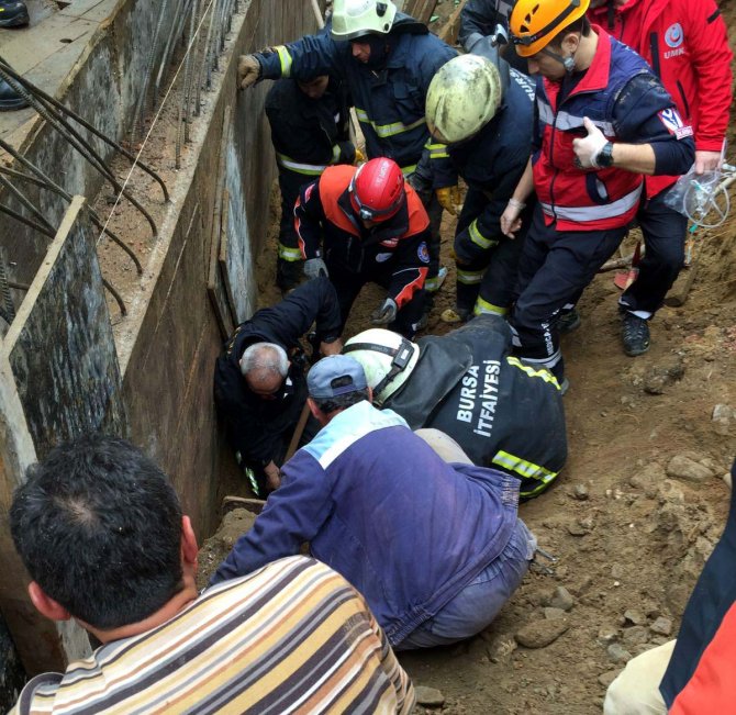 Bursa’da inşaatta göçük: Bir işçi ağır yaralandı