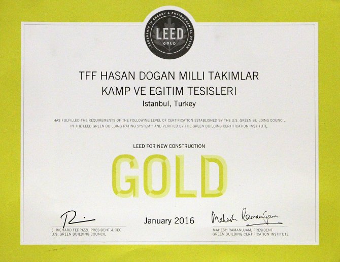 Hasan Doğan Tesisleri'ne LEED Sertifikası verildi