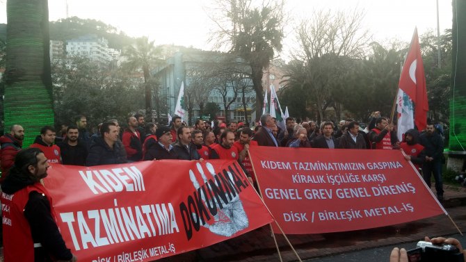 Mudanya'da metal işçileri, Renault işçileriyle birlikte yürüdü