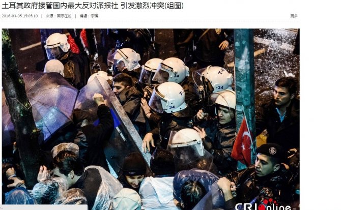 Zaman Gazetesi’ne polis baskını Çin medyasında
