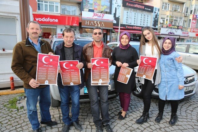 Adapazarı Belediyesi İstiklal Marşı Yazılı Broşür Dağıttı