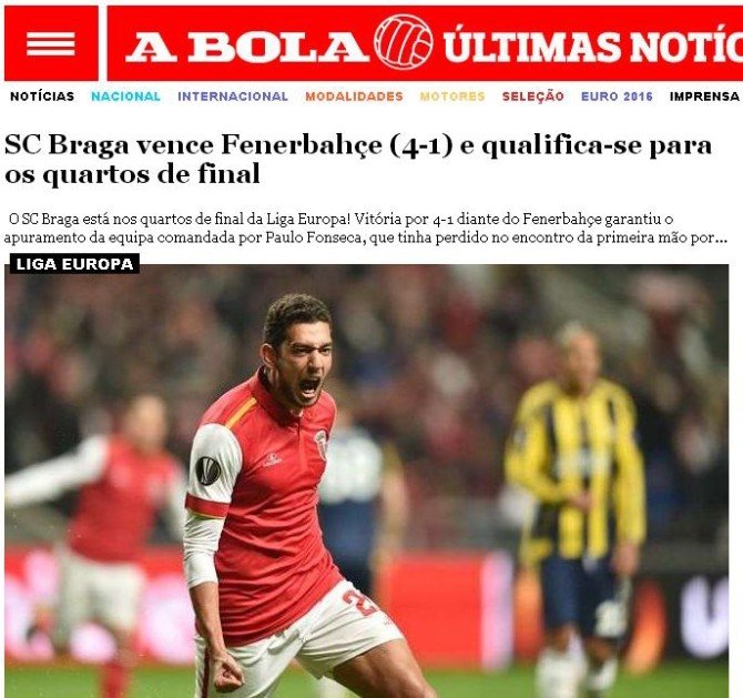 Portekiz Basınından Braga’ya Övgü
