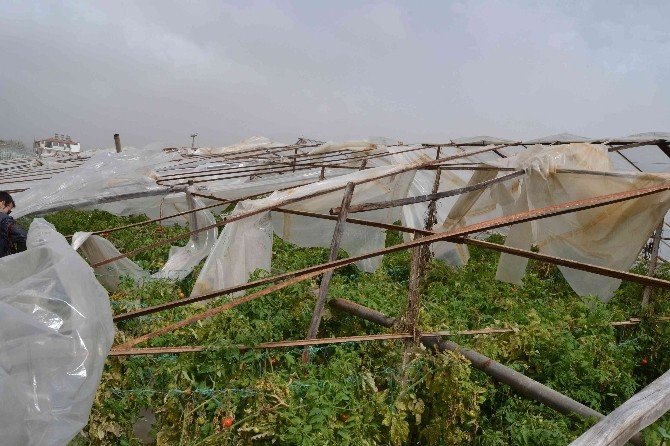 Fethiye’de Fırtına Seraları Vurdu