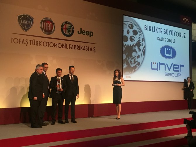 Fıat Tofaş 2016 kalite ödülü Ünver Group’un