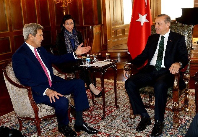 Cumhurbaşkanı Erdoğan, ABD Dışişleri Bakanı Kerry İle Görüştü
