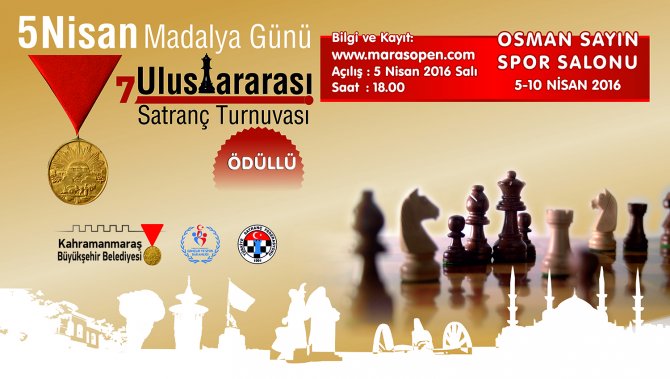 Kahramanmaraş, uluslararası satranç turnuvasına ev sahipliği yapacak