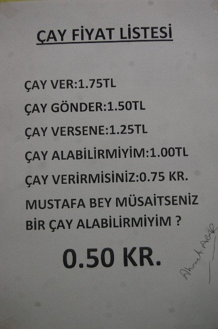 Kibarlık Derecesine Göre Çay Fiyatı