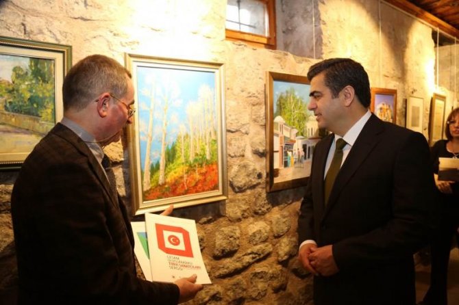 Ressamların Kayseri için hazırladıkları resimlerin sergisi açıldı