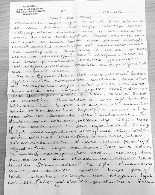 İsmail Akkol Üzerinden Fehriye Erdal’a Cezaevinden Göndermede Bulundu