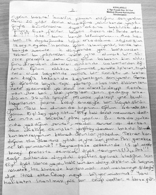 İsmail Akkol Üzerinden Fehriye Erdal’a Cezaevinden Göndermede Bulundu