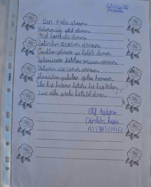 Köy Okulu Öğrencilerinden Polise Anlamlı Mektup