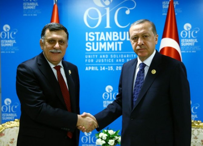Erdoğan, Libya Başkanlık Konseyi Başkanı Serraj ile bir araya geldi