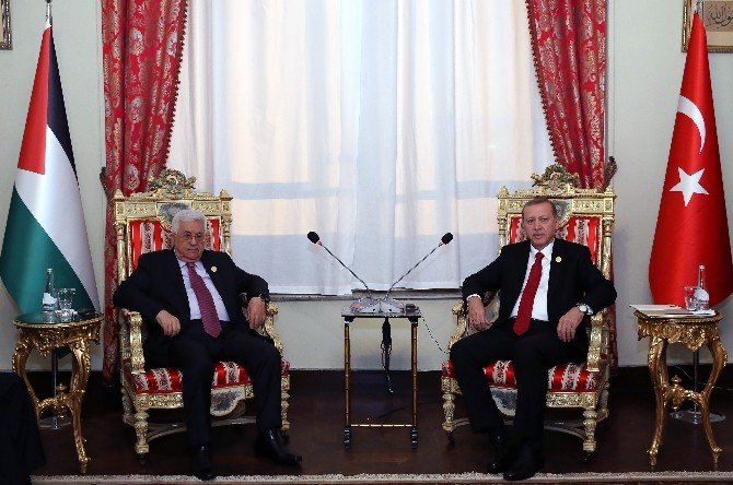 Cumhurbaşkanı Erdoğan, Filistin Devlet Başkanı Mahmut Abbas İle Görüştü