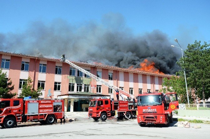 Eski Devlet Hastanesi Çatısında Korkutan Yangın
