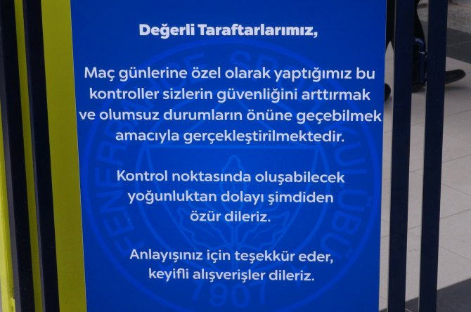 Fenerbahçe-Gaziantepspor maçı öncesi güvenlik önlemi