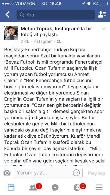 Ozan Tufan’ın kuaföründen Ahmet Çakar ve Sinan Engin’e cevap
