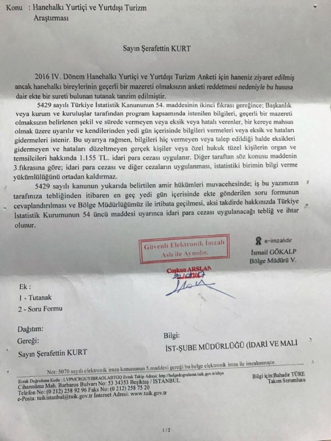 TÜİK’ten ankete katılmayan vatandaşa para cezası