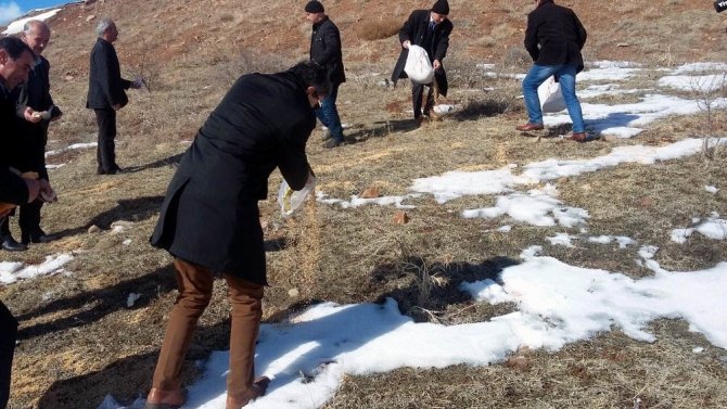 Sivas’ta doğaya yaban hayvanları için yem bırakıldı
