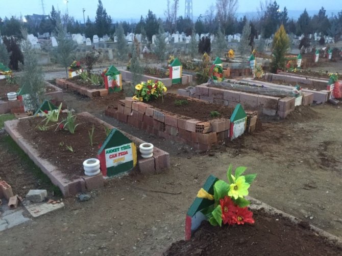Batman’da PKK ve YPG’lilere ait 23 mezar taşı için yıkım kararı