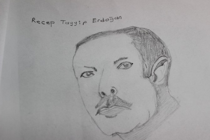 Resmini çizdiği Cumhurbaşkanı Erdoğan ile tanışmak istiyor