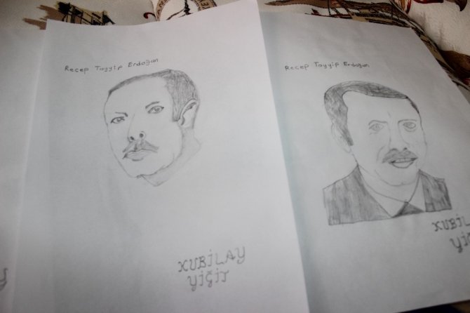 Resmini çizdiği Cumhurbaşkanı Erdoğan ile tanışmak istiyor