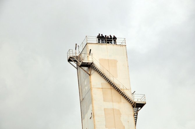 60 metrelik kulede işçi eylemi