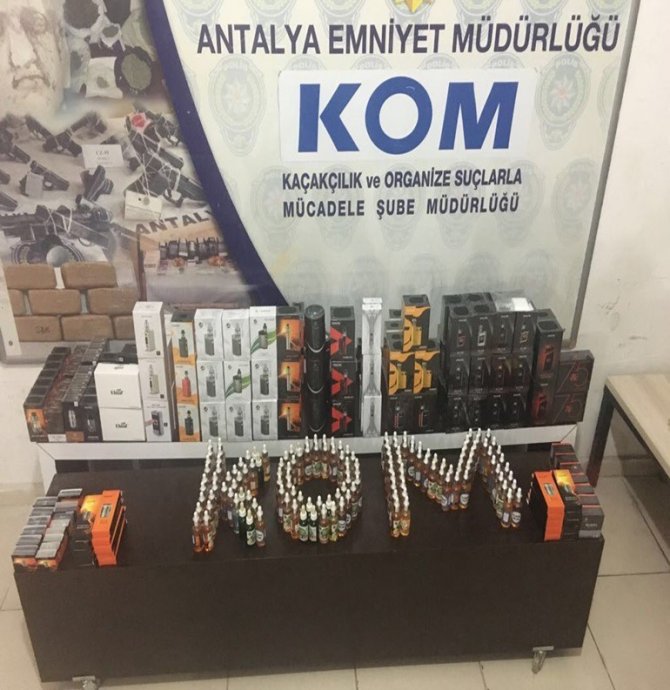 Antalya’da 1 milyon liralık elektronik sigara ele geçirildi