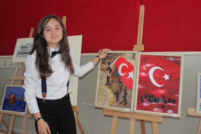 Çocuklardan, ’Vatan Sevgisi’ resim sergisi