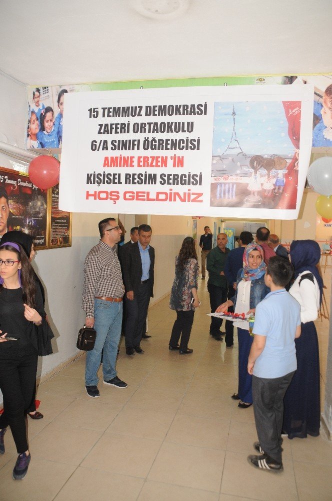 Cizre’de 12 yaşındaki öğrencinin sergisi büyük beğeni topladı