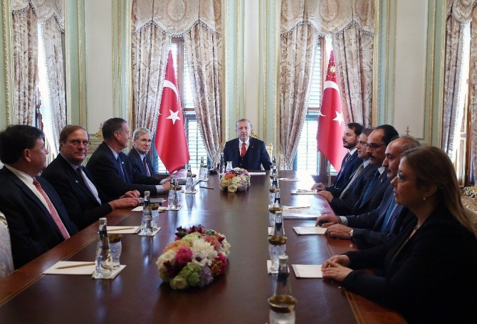 Cumhurbaşkanı Erdoğan, Atlantik Konseyi Yönetim Kurulu’nu kabul etti