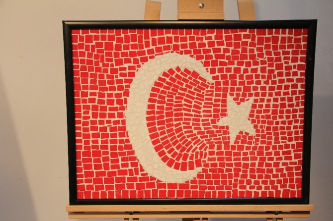 Toki Şehit Savaş Kubaş Anadolu Lisesinden mozaik sergisi