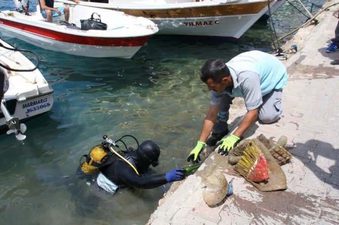 Ünlü sanatçı Tarık Tarcan adada çevre temizliği yaptı