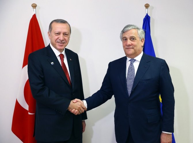Cumhurbaşkanı Erdoğan, AP Başkanı Tajani’yi kabul etti