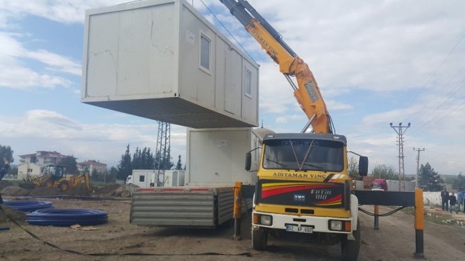 Samsat’ta konteyner kurulumu çalışmaları hızla devam ediyor