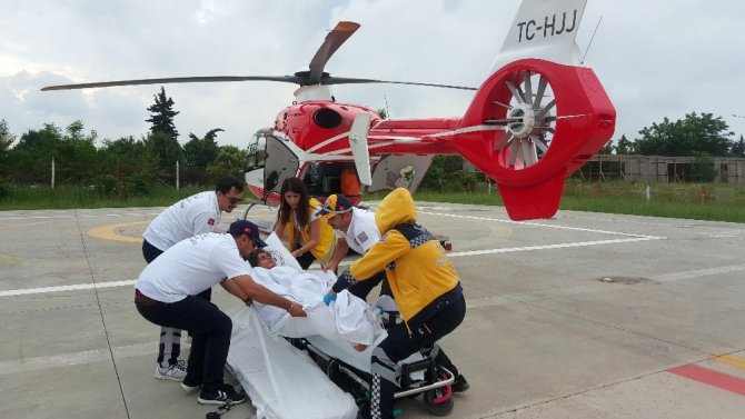 Hava ambulansı elektrik akımına kapılan Nazlıcan için havalandı
