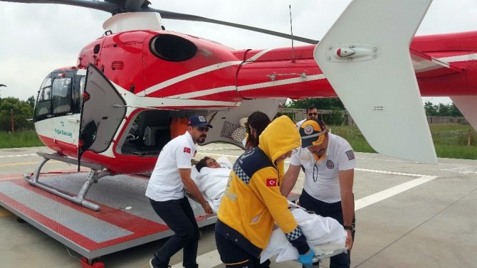 Hava ambulansı elektrik akımına kapılan Nazlıcan için havalandı