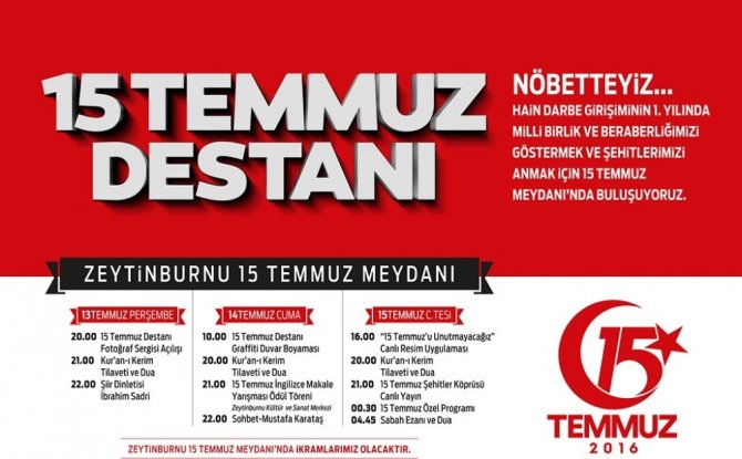Zeytinburnu, 15 Temmuz Nöbeti’ne hazır