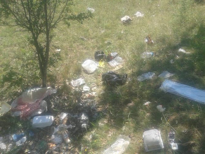 Piknik alanını çöplüğe çevirdiler